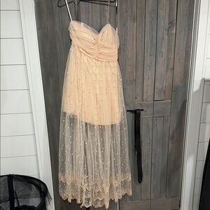 SHEIN Cream High Low Dress